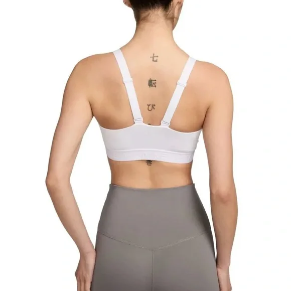 Nike Indy Medium Support Women's Padded Adjustable Sports Bra White NWT Sz L - Picture 3 of 9